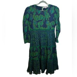 Ro’s Garden Navy Tulip Tiered Midi Dress